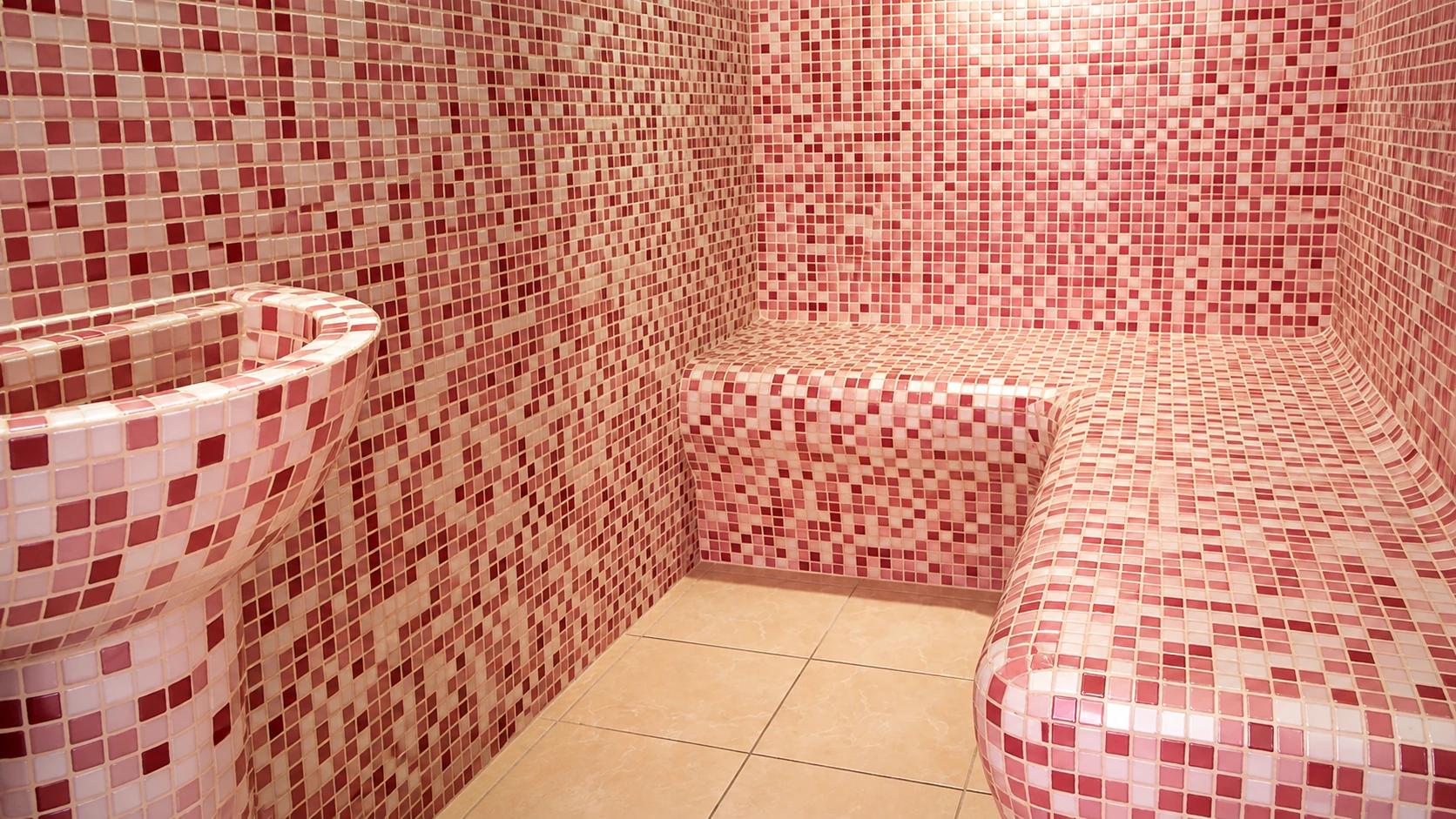 Steam room in the wellness area